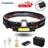 powerful portable mini led headlamp xpecob usb rechargeable headlight with built in battery waterproof head torch head lamp