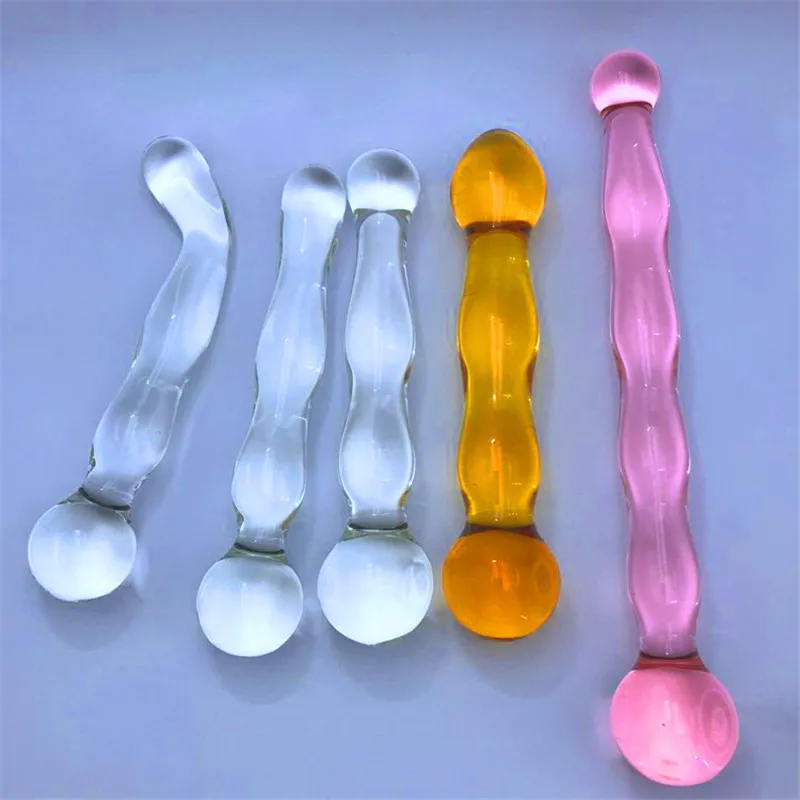 Фаллоимитатор из пирекса для БДСМ искусственный пенис Хрустальная поддельная