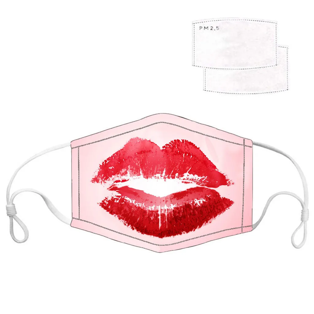 

Fashion Print Dust-proof Masks For Women Men Adult Protective Masks Reusable Adjustable Ear Loops Face Masks With 2pcs Filters
