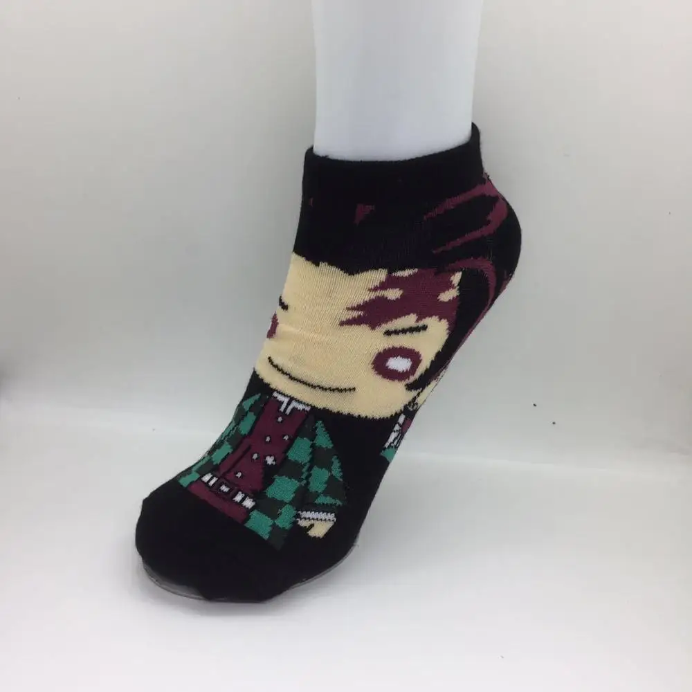Hot Cos Anime Demon Slayer Kimetsu no Yaiba Kamado Tanjirou Nezuko Agatsuma Zenitsu Hashibira pattern Boat socks Gift