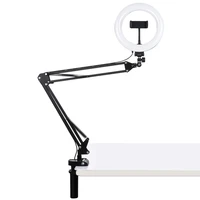 puluz 20cm dimmable led selfie ring light usb ring lamp photography fill light with phone holder stand for makeup live stream