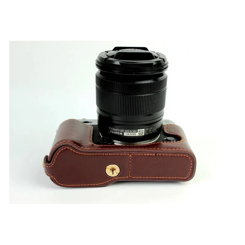Настоящий футляр для камеры половины тела из коровьей кожи для Fujifilm X-T30 X-T20 X-T10 XT10 XT20 XT30 с открытием для батареи.