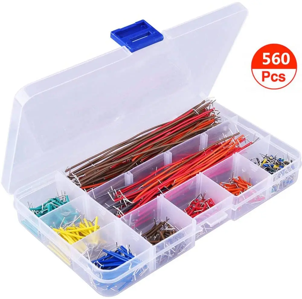 

Органайзер 560 шт. набор Джамперов 14 длин в ассортименте предварительно сформированная макетная плата Джампер проволока для макетной платы ...