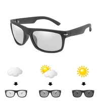 new men driving photochromic sunglasses men leisure polarized chameleon discoloration sun glasses square sunglasses