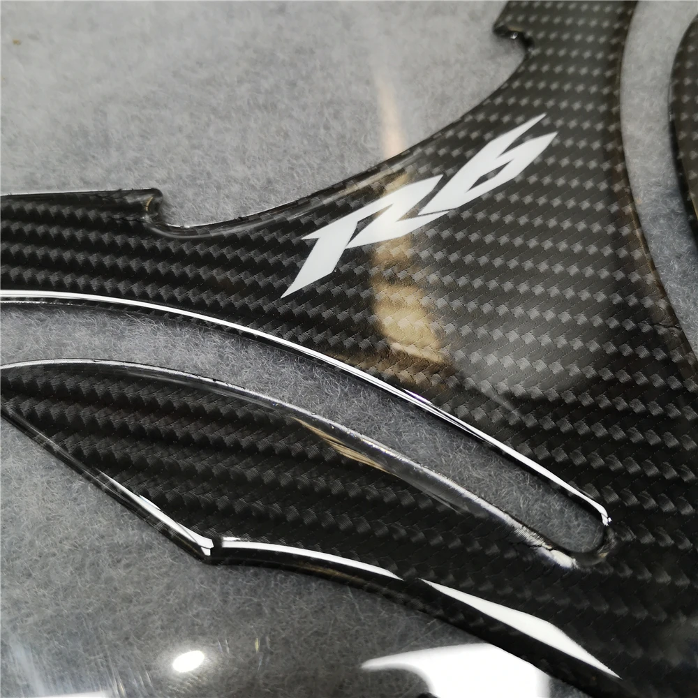For Yamaha R6 Decorate Tank Pad Black Carbon Brazing Protector Racing Sticker Decorative High Quality 3D Resin Tankpad | Автомобили и