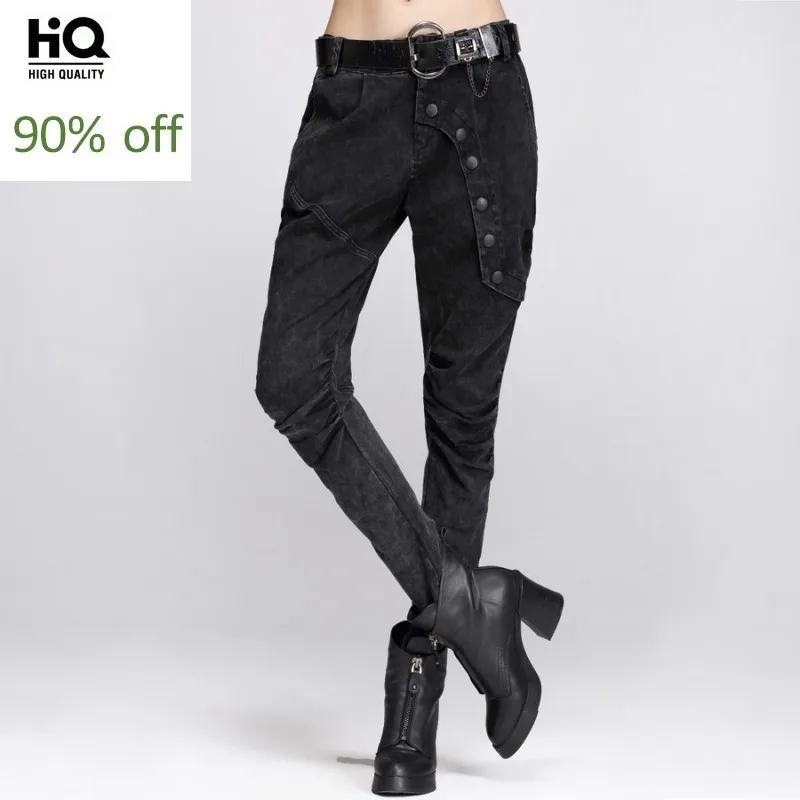 Новые модные женские штаны-шаровары в стиле панк мотоциклетные байкерские