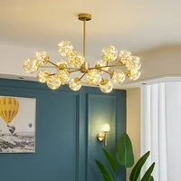 Nordic globe chandelier LED Black/Gold Glass Ball lamp sputnik Home Decor Lighting for Living Room Bedroom romantic chandelier
