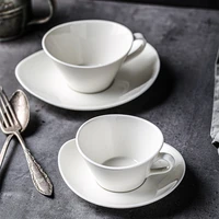 nordic ceramic coffee set 180ml 250ml simple creative design coffee cup and saucer white business
