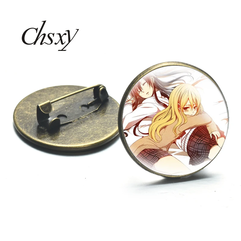 

Citrus Aihara Yuzu Brooches Collection Cosplay Badges Anime Figure Aihara Mei Pattern Glass Cabochon Brooch Lapel Pin Ornaments