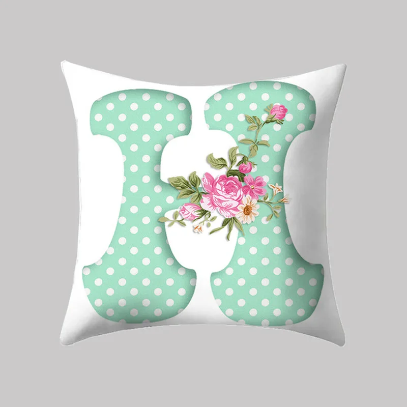 

Letter Pillowcase, Square Polyester Soft Pillowcase, Bedroom Pillowcase, Home Hotel Car Decorative Pillowcase, Size 45cmx45cm .