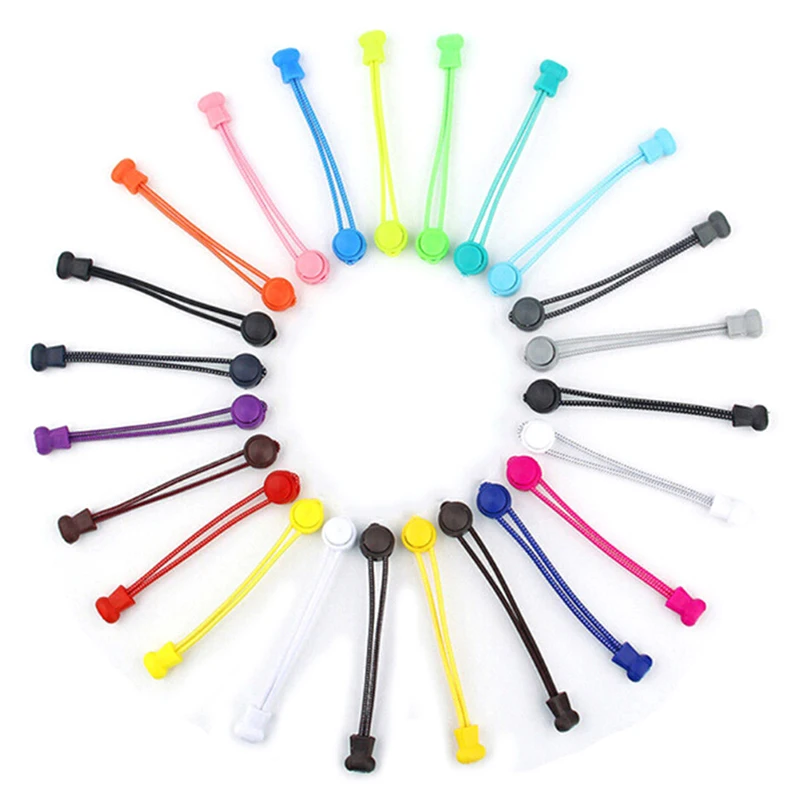 

1Pair 19 Colors Stretching Lock Lace Locking Shoe Laces High Quality Sneaker Elastic Shoelaces Shoestrings