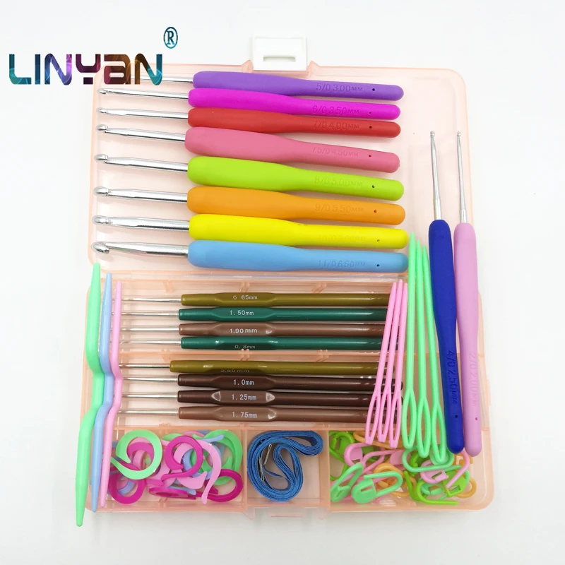Набор крючков для вязания крючком 18 шт. Швейные аксессуары пряжи инструменты