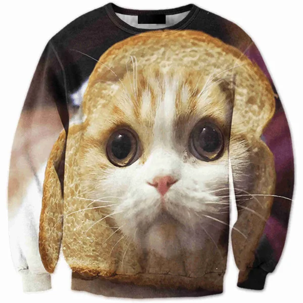 

CNUUIKOOEK Sweatshirts Men's 3D Adorable Cat Printed Hoodie Long Sleeve Pullover Popular Brand Men's Hoodies