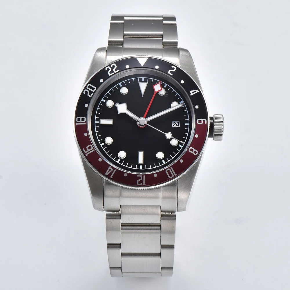 GMT DATE 4 Schwarz Bay часы для мужчин GMT люксовый бренд автоматические механические часы военные спортивные плавательные часы из нержавеющей стали механические часы для мужчин - Цвет: GMT DATE 4