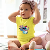 baby girl clothes summer color childrens jumpsuit merry christmas stitch casual short sleeve romper cute newborn bodysuit