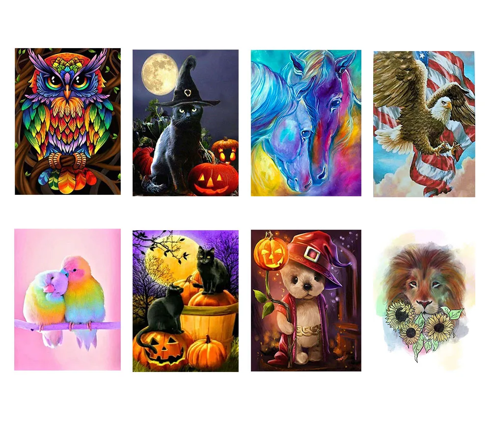 

5D Diy Diamond Painting Lively animals Full Round Drill Diamond Embroidery Mosaic Cross Stitch Home Decoration gift