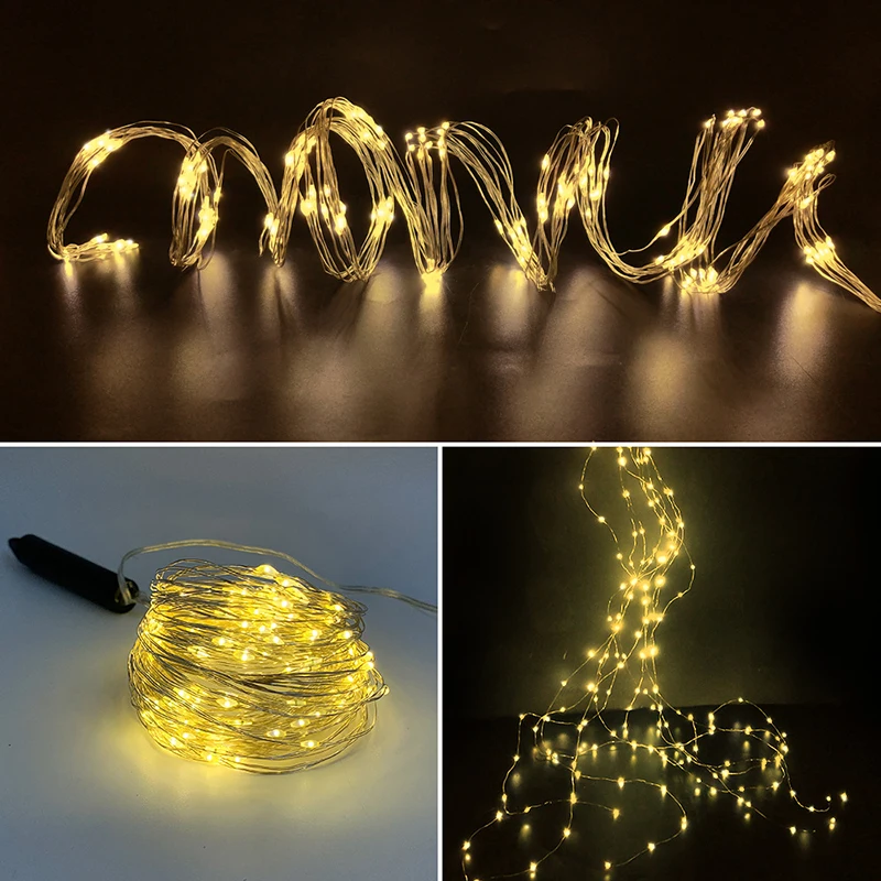 LED Copper Wire Vines Solar Christmas Fairy Lights Outdoor 200LEDs String Waterproof Festoon New Year's Home Garden Dec | Лампы и