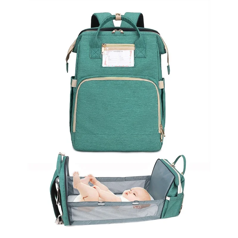 Portable Waterproof Diaper Bag Foldable Baby Cribs Bed Diapers Bags Multi-function Travel Backpack Mummy Bag Nappy Nursing Bag