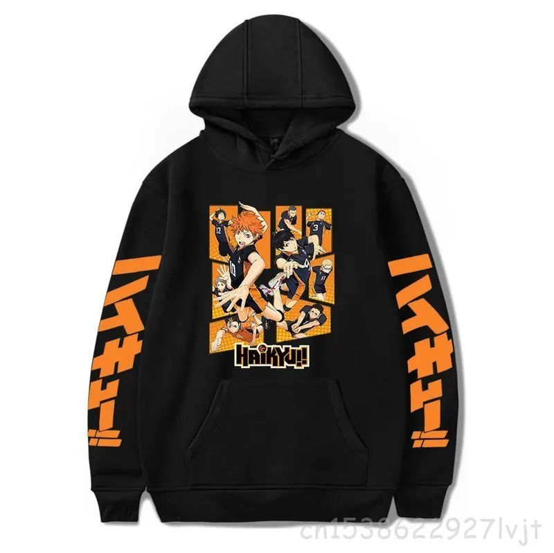 Funny Anime Haikyuu Hoodies Karasuno High School Volleyball Club Sweatshirt Men Women Fashion Hoodie Haikyu Hooded Pullover