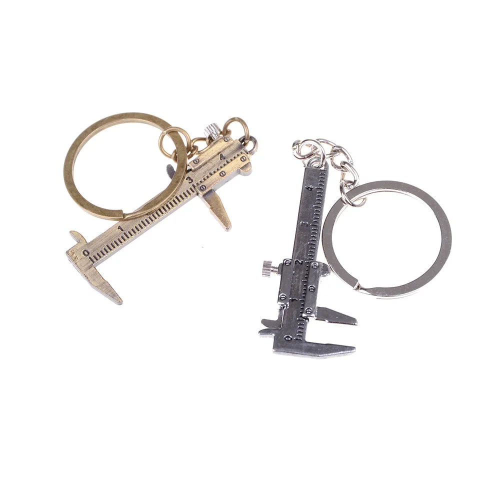

1PCS Special Novelty Tool Parts Simulation Movable Vernier Caliper Model Slide Ruler Key Chain Keyring Gift 2 Colors