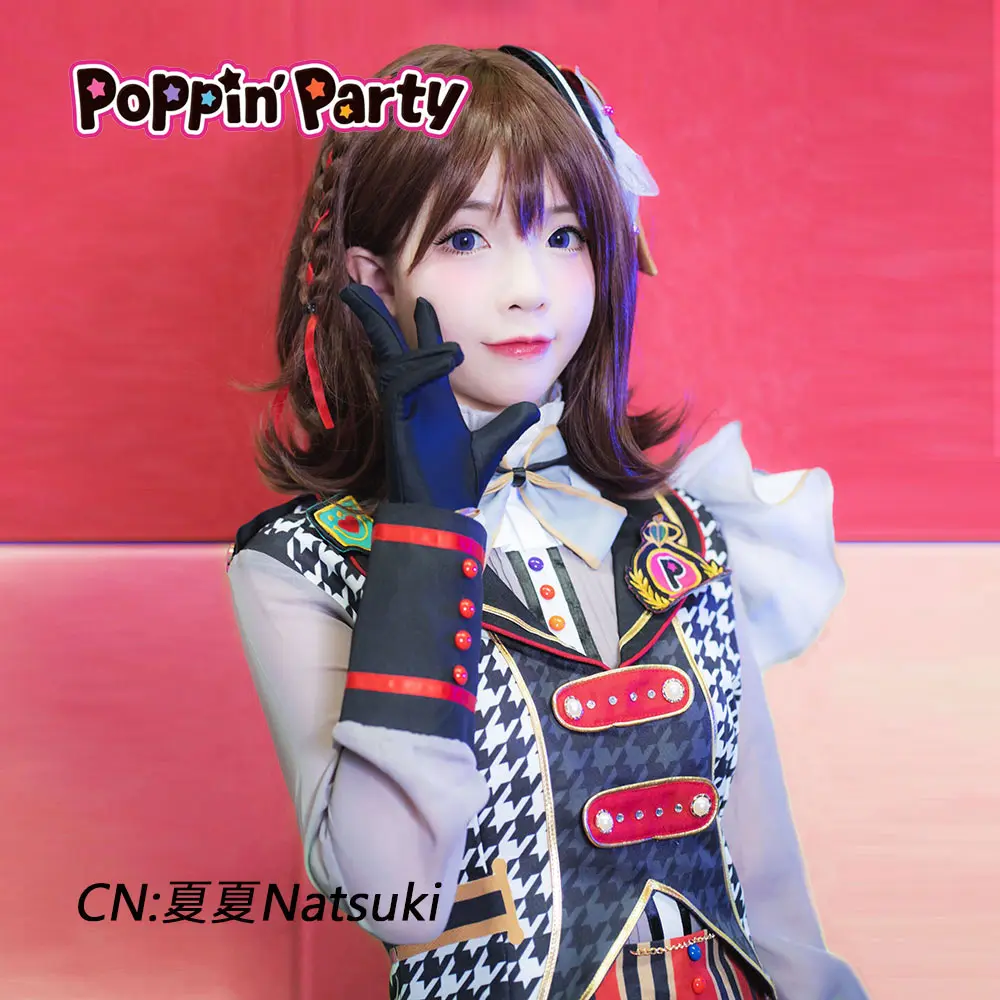 

Костюм для косплея аниме взгляд! Праздничные платья Toyama Kasumi Poppin'Party Рождество Хэллоуин Бесплатная доставка CG491