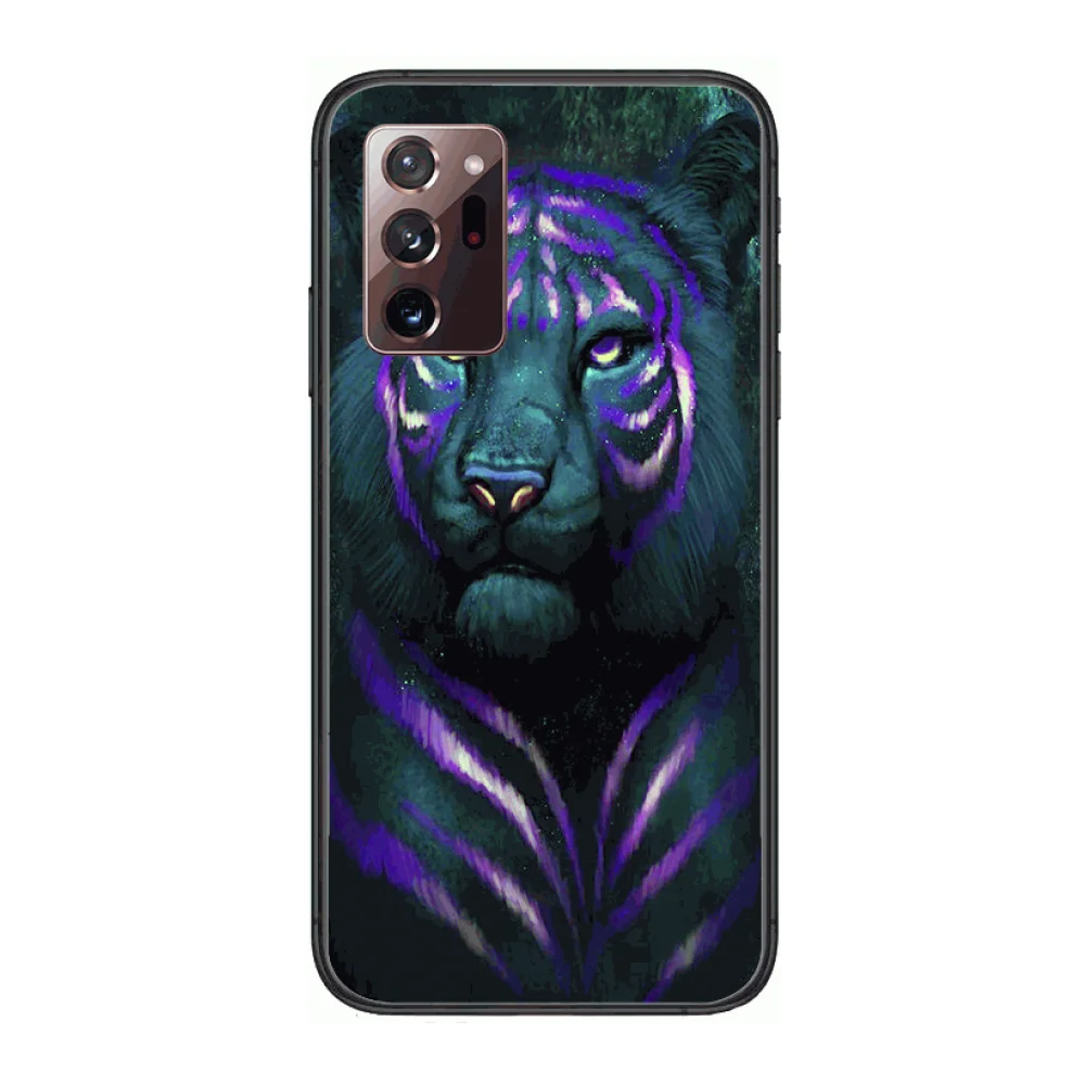 

Tiger Animal Shockproof Phone Case cover hull For SamSung note20 10 9 8 4 pro plus black prime soft bumper Transparent