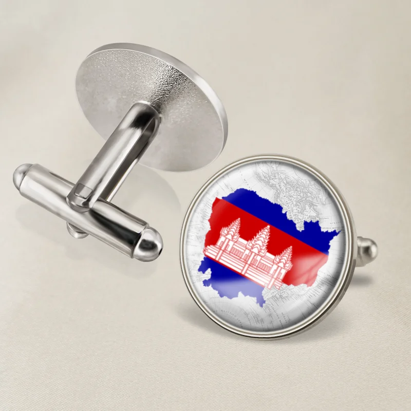 Герб Камбоджи камбоджийские карта запонки с изображением флага США американский