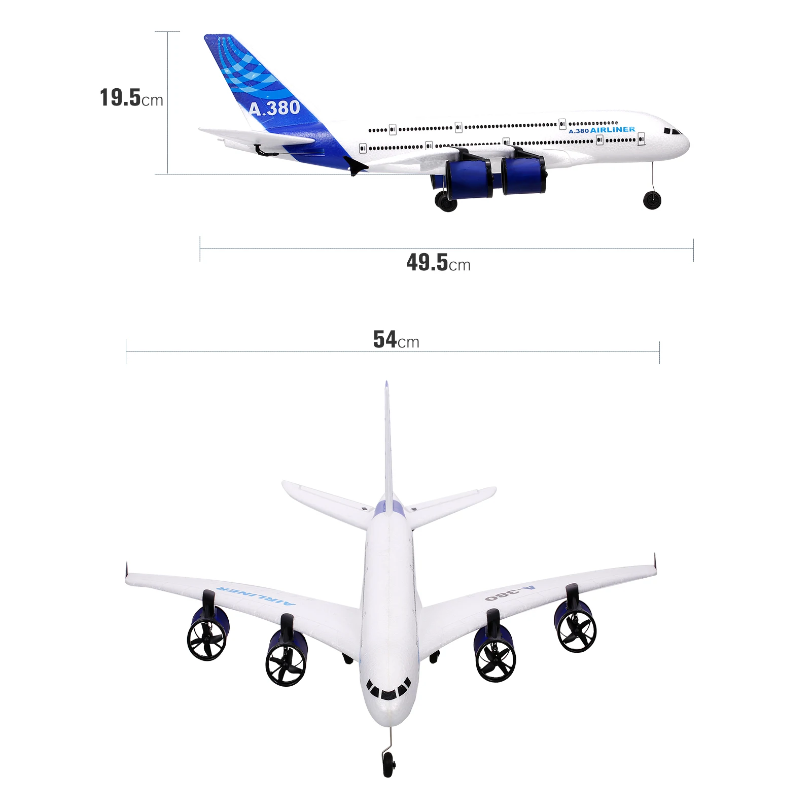 Новый A380 2 4G RC самолет летающий планер светодиодный ным прожектором 3CH для