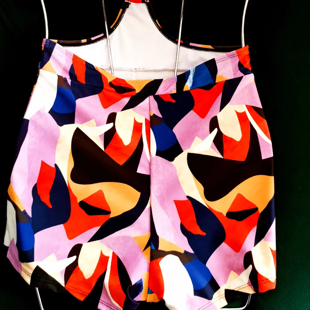 

Swim Shorts Set Bikini Jump Suits for Women Ring Swimsuit High Neck Cout Out Swimsuit Women Sexy Monkini