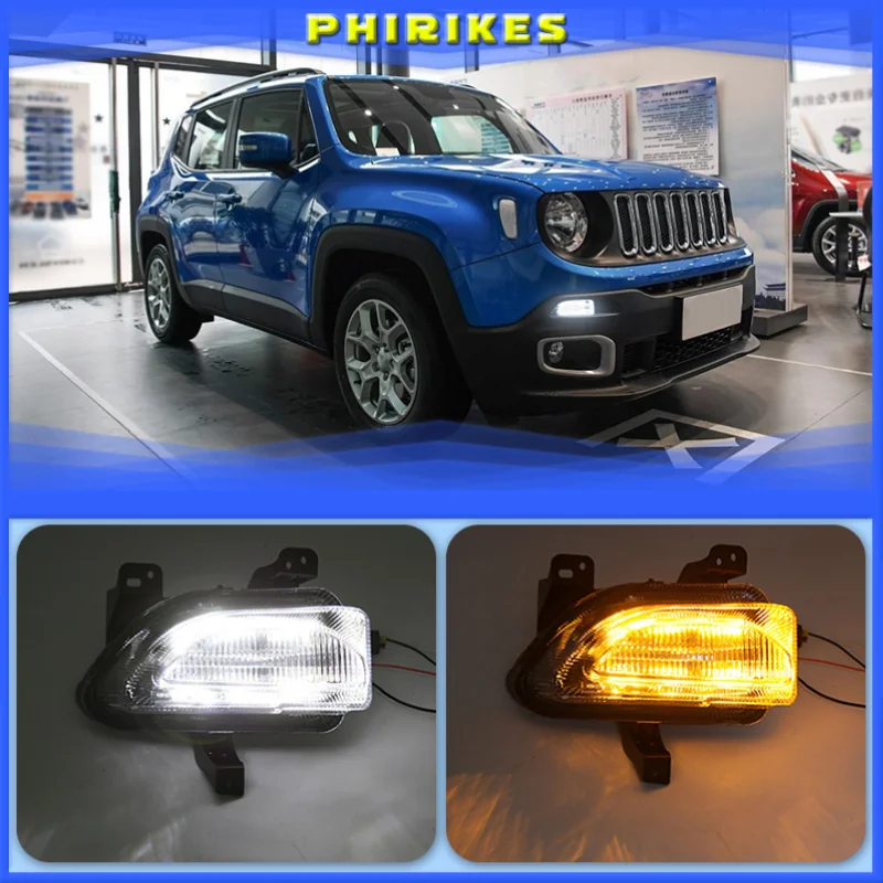Светодиодные дневные ходовые огни указатели поворота подходят для Jeep Renegade 2015 2016