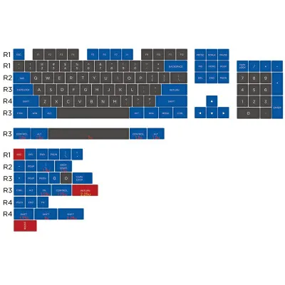 MAXKEY ABS SA Профиль Двойной колпачок клавиши синий серый цвет механическая