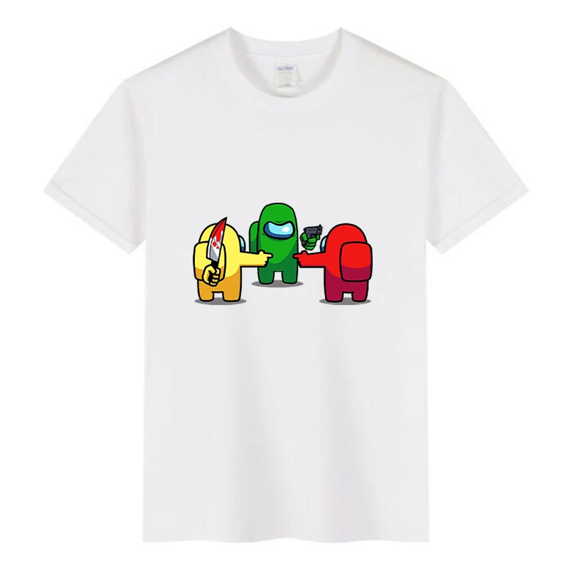 

2021 spring and summer fashion new T-shirt fun short-sleeved children among us t shirt theme printed boy and girl clothes