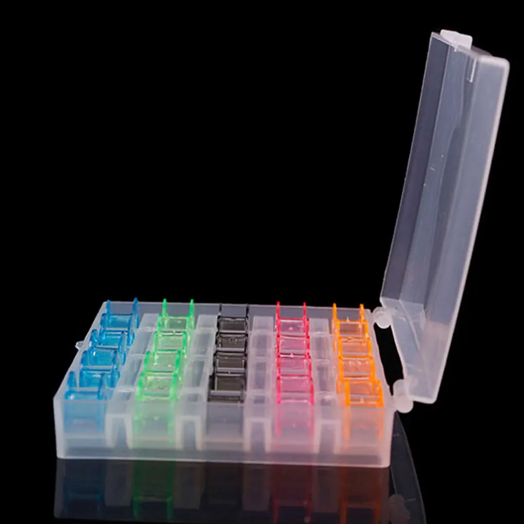 25 шт./компл. Шпульки набор в коробке катушки для швейных машин красочные пластик