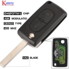 Kutery CE0523 ASK 433 МГц ID46 PCF7941 для Citroen C2 C3 C4 C5 Berlingo; Picasso 2 кнопки автомобильный флип-брелок VA2 Blade