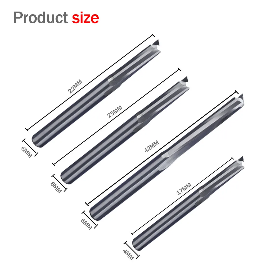 Прямые принадлежности для резьбы с двумя зубьями фрезы ЧПУ прямые гравировки 10