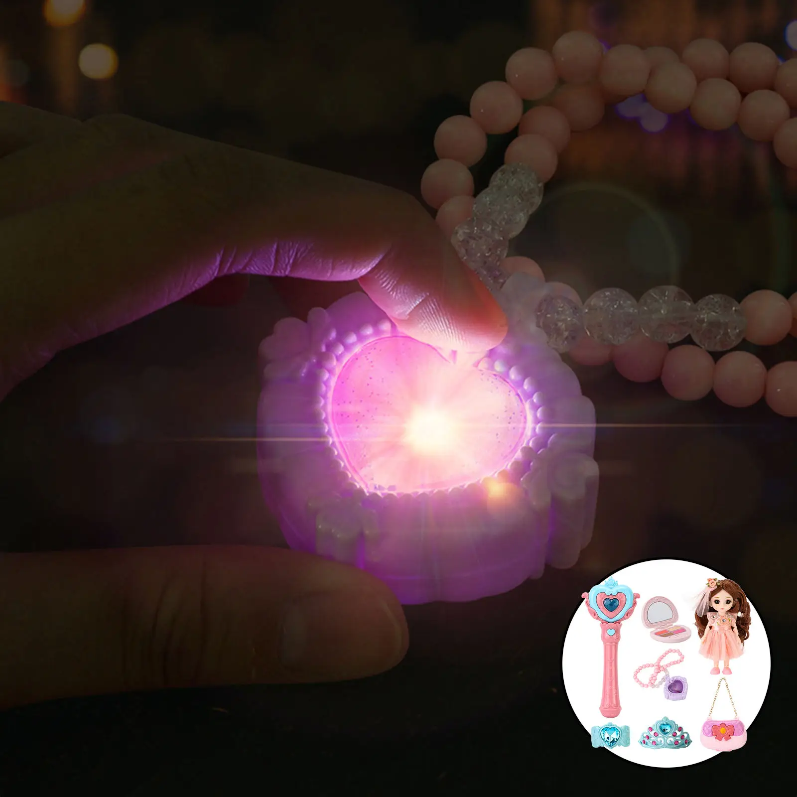 

Princess Fairy Wand with Music Light Necklace Princess Wristband Party