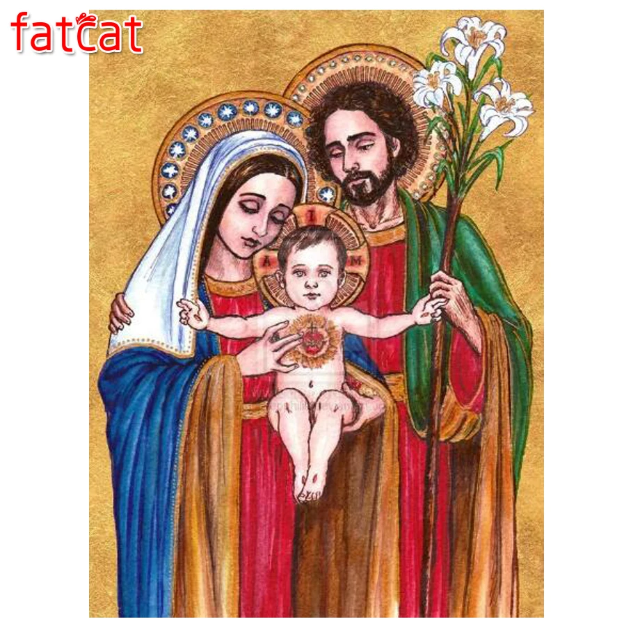 

FATCAT 5d diy алмазная живопись религиозная семья Алмазная вышивка распродажа полный квадратный круглый дрель мозаика наклейки домашний декор ...