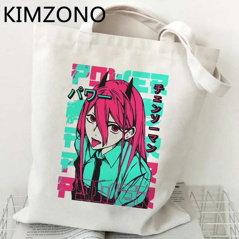 

Chainsaw Man shopping bag shopping grocery recycle bag bolsa tote cotton bag reusable tote bolsas reutilizables foldable grab
