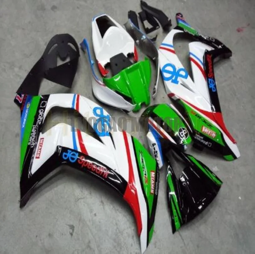 

Injection Free Custom Fairings Body Kits ZX 10R For Green White KAWASAKI Ninja 11-12-13-14 ZX10R 2011 2012 2013 2014 Fairing kit