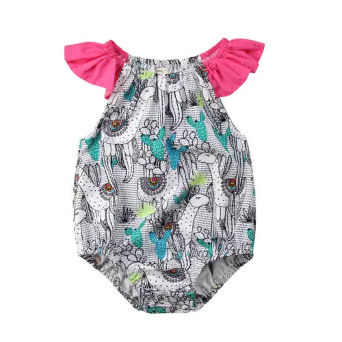 Summer New Cute Baby Girls Floral Romper Sleeveless Jumpsuit Toddler One-Pieces Kids Clothes Casual Sunsuit Outfits 0-24M | Детская