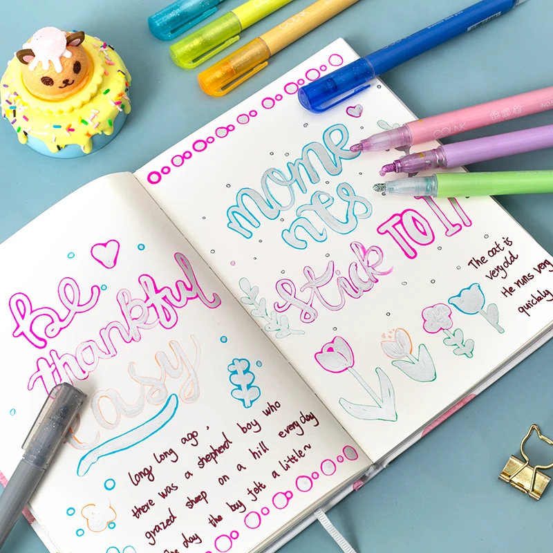 8 шт./лот двойная линейная ручка для рисования маркерная школы офиса