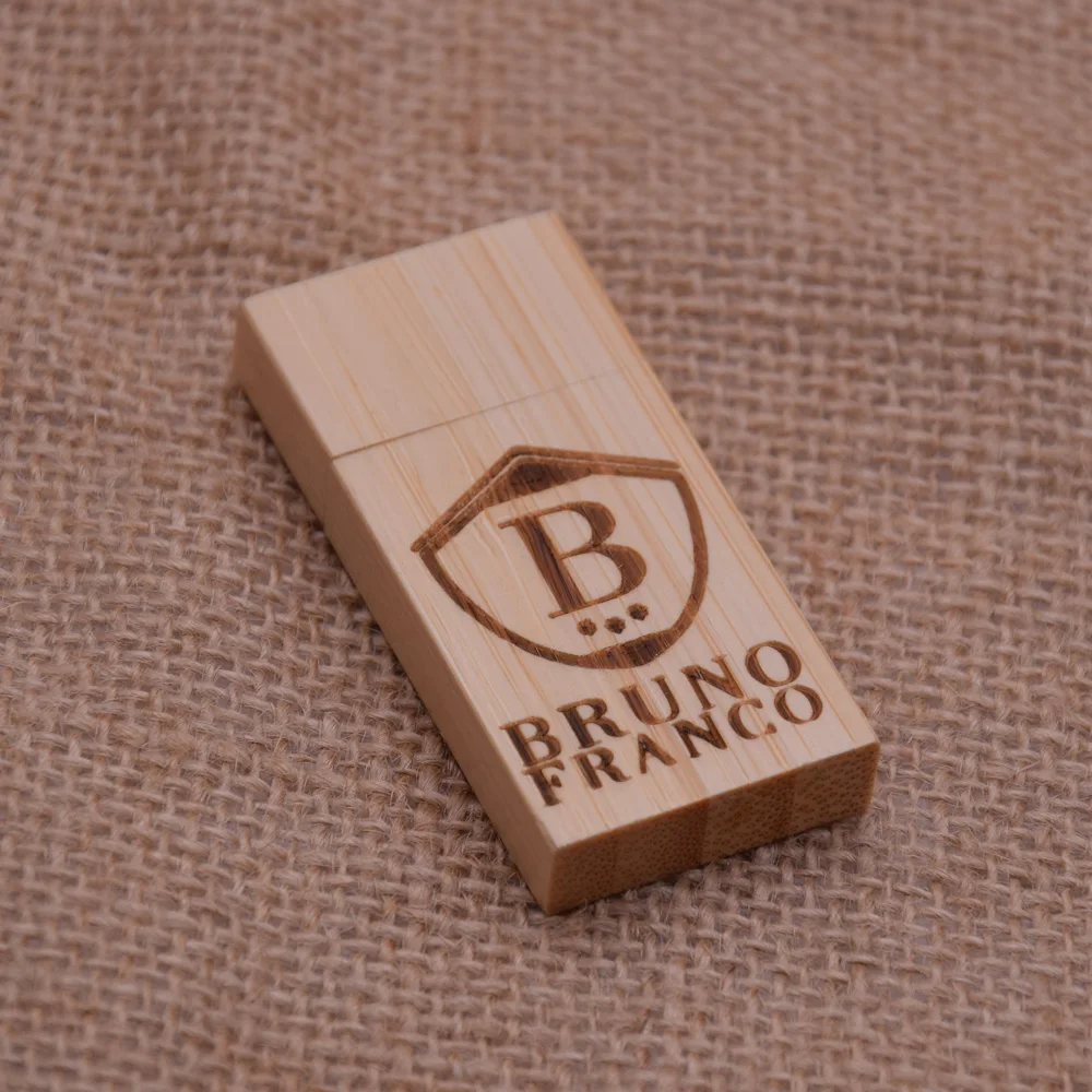 Бамбуковый USB флеш накопитель 2 0 из орехового дерева 4 ГБ 8 16 Гравировальный