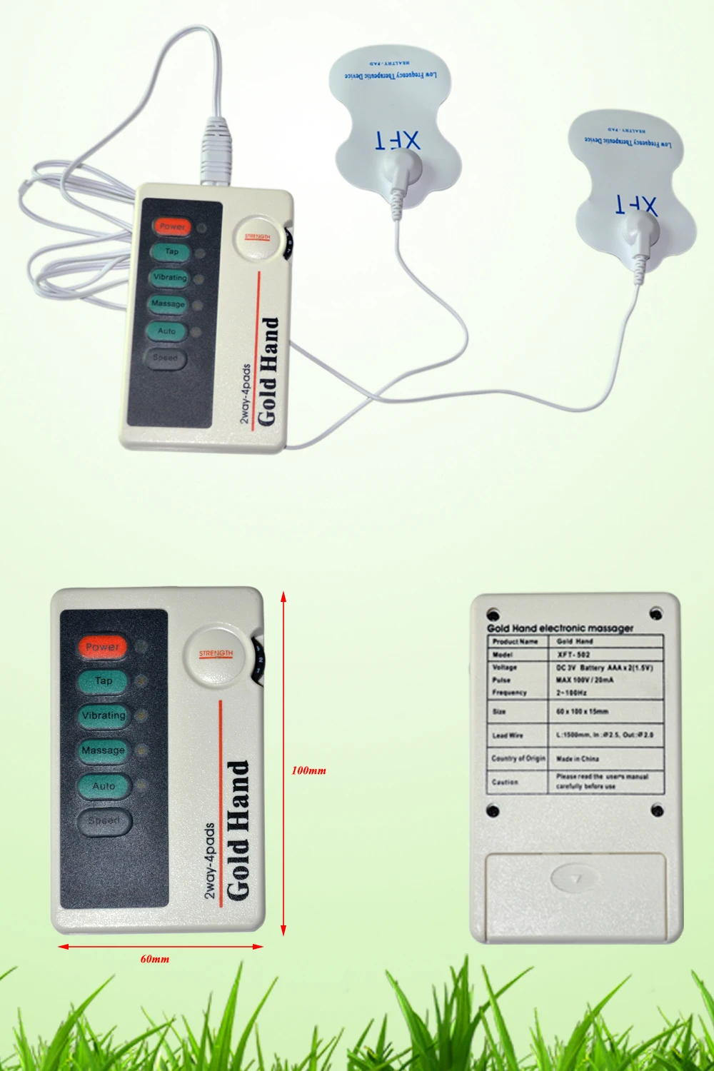 XFT-502 Two Ways 4 Modes Low Frequency TENS Digital Therapy Massager Electrical Stimulator For Body Relaxation Vibrating Massage | Красота и