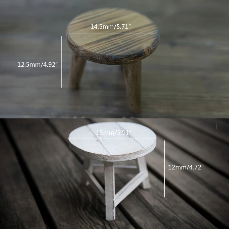 Accesorios de fotograf&iacute;a para reci&eacute;n nacido, Mini mesas de t&eacute; de escritorio de madera, accesorios de fotograf&iacute;a para beb&eacute;, utiler&iacute;a de Foto, accesorios de disparo D0AF-4