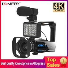 Video Camera 4K Camcorder with Lens Hood Support Zoom Live Digital Vlogging Camcorder Night Vision W