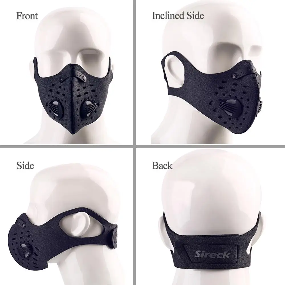 Sireck Cycling Face Mask Road Mountain Bicycle Bike Activated Carbon Filter PM 2.5 Dustproof Running Sport Shield | Спорт и