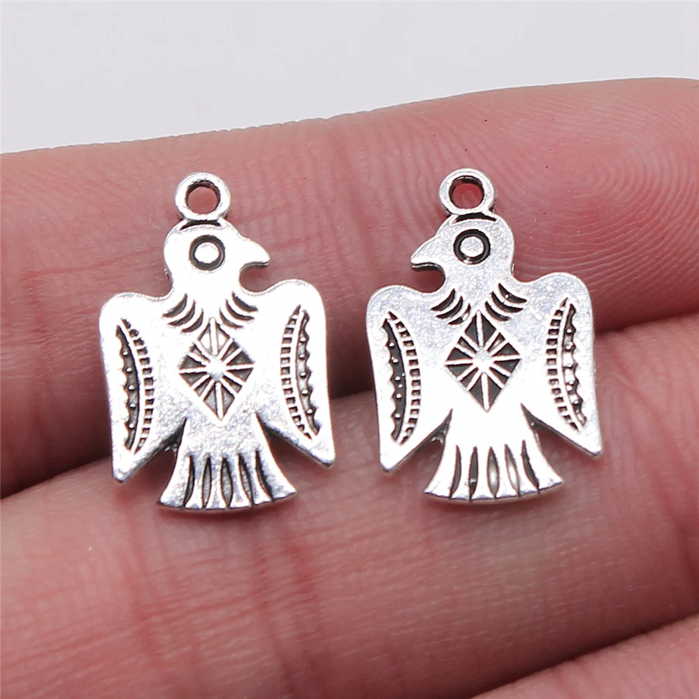 

200pcs Charms Wholesale Bird Antique Silver Color Alloy DIY Jewelry Making Accessories 12x19mm