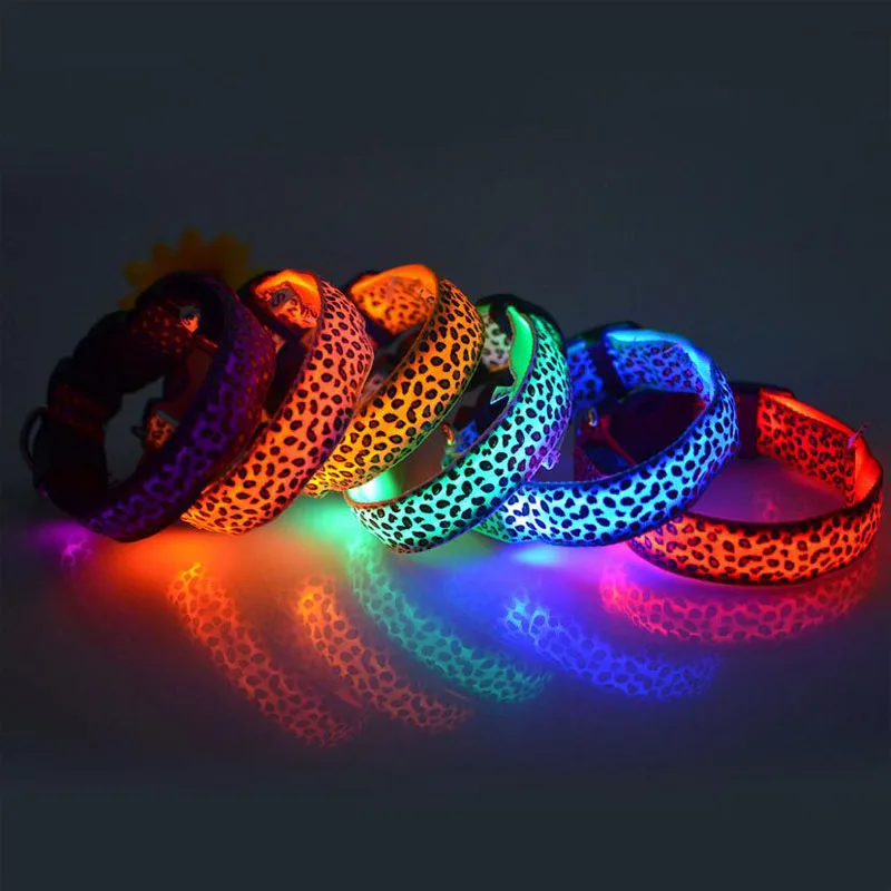 

Pet Dog Collar LED Night Safety Flashing Glowing Dogs Leash Neck Band Luminous Fluorescent Collars Pets Supplies Dog Light