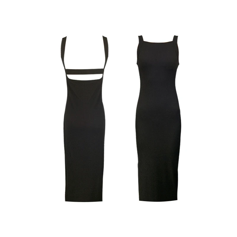 

Toppies Summer Ribbed Camisole Dress Sexy Back Bandage Midi Dress Slim Bodycon Woman Party Clothes