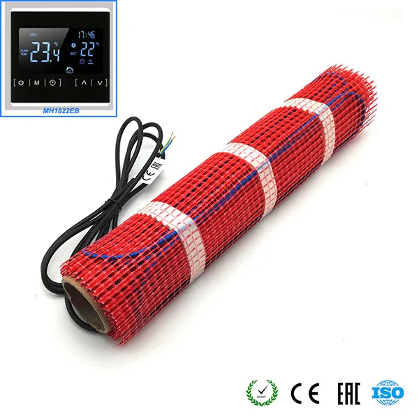 With MH1822EB Minco Heat 20 м x 50 см электрическая напольная плитка с подогревом, Wi-Fi термостат для подогрева пола теплая подстилка - Цвет: With MH1822EB